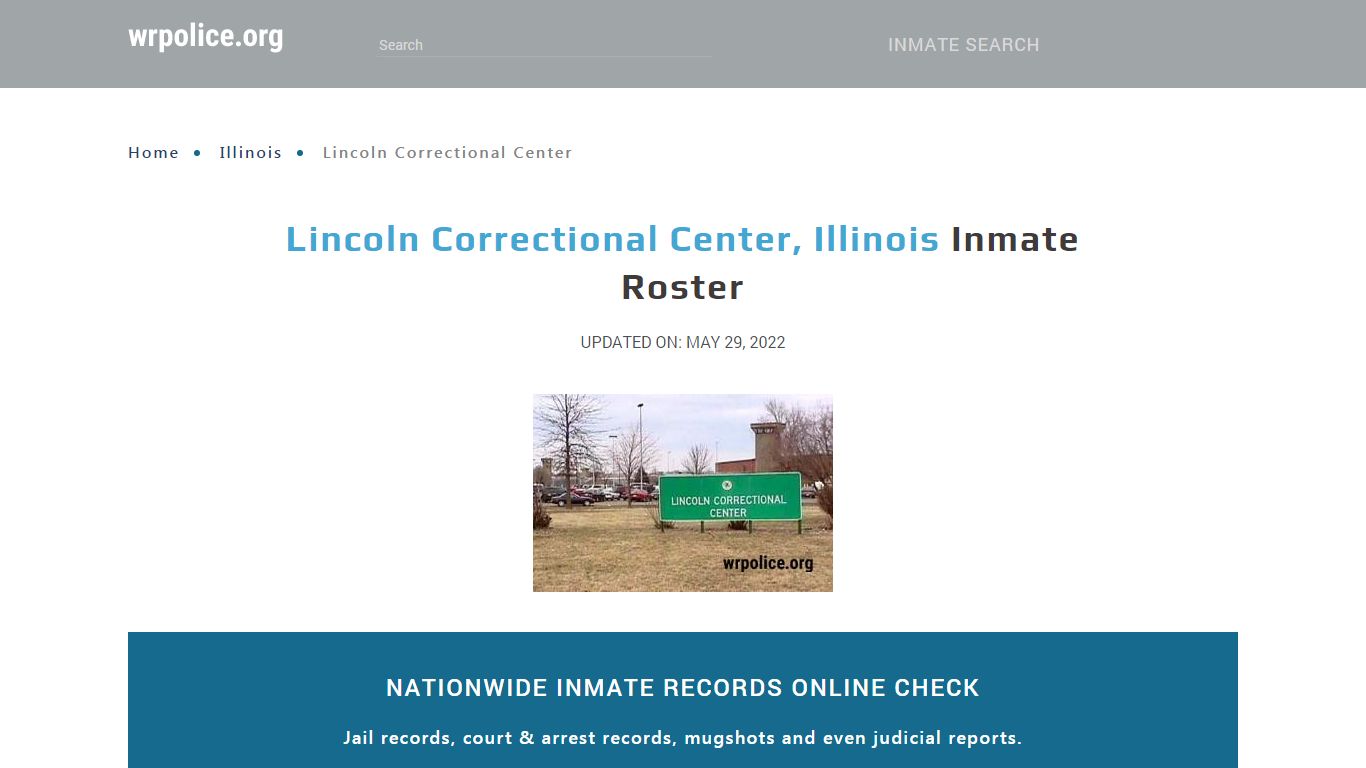 Lincoln Correctional Center, Illinois - Inmate Locator